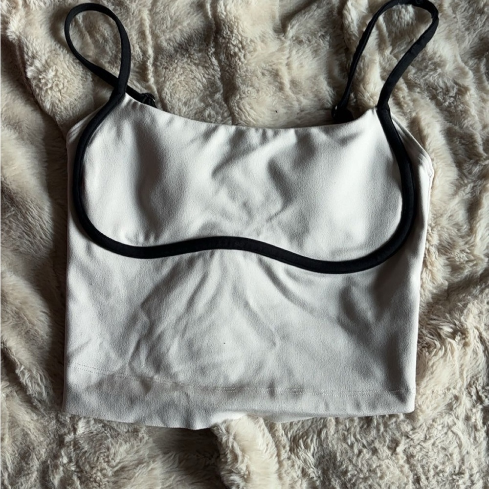 White Crop Top with Black Trim